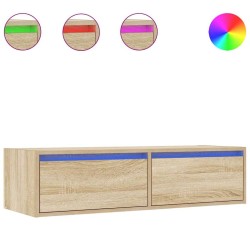 Meuble TV avec lumières LED chêne sonoma 100X35,5x25 cm 630495630495