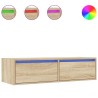 Meuble TV avec lumières LED chêne sonoma 100X35,5x25 cm 630495630495