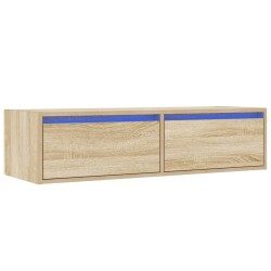 Meuble TV avec lumières LED chêne sonoma 100X35,5x25 cm 630495630495