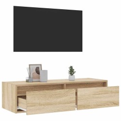 Meuble TV avec lumières LED chêne sonoma 100X35,5x25 cm 630495630495