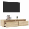 Meuble TV avec lumières LED chêne sonoma 100X35,5x25 cm 630495630495