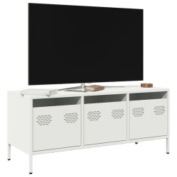 Meuble TV blanc 101,5x39x43,5 cm acier laminé à froid 630500630500