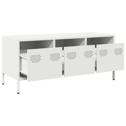 Meuble TV blanc 101,5x39x43,5 cm acier laminé à froid 630500630500
