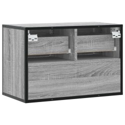 Meuble TV sonoma gris 60x31x39,5 cm bois d'ingénierie et métal 630505630505