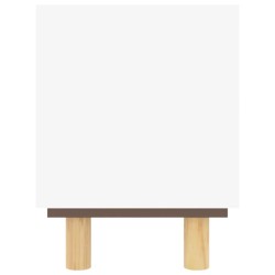 Meuble TV Blanc 80x30x40 cm Bois de pin massif et rotin naturel 630507630507