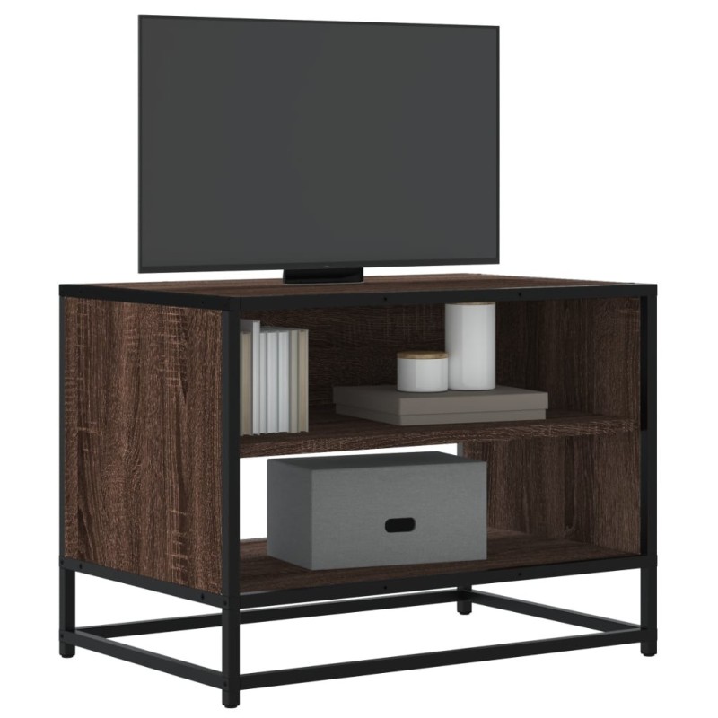 Meuble TV chêne marron 61x40x46 cm bois d'ingénierie et métal 630508630508