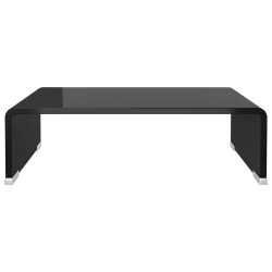 Meuble TV/support pour moniteur 40x25x11 cm verre noir 630513630513