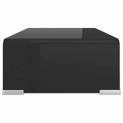 Meuble TV/support pour moniteur 40x25x11 cm verre noir 630513630513