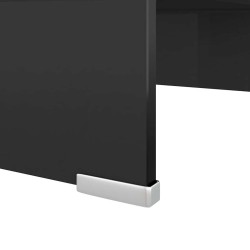 Meuble TV/support pour moniteur 40x25x11 cm verre noir 630513630513