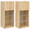 Meubles TV avec lumières LED 2 pcs chêne sonoma 40,5x30x90 cm 630517630517