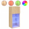 Meubles TV avec lumières LED 2 pcs chêne sonoma 40,5x30x90 cm 630517630517