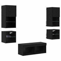 Meubles TV muraux 8 pcs Chêne noir Bois d'ingénierie 630519630519