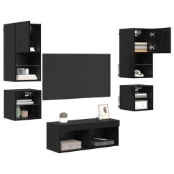 Meubles TV muraux 8 pcs Chêne noir Bois d'ingénierie 630519630519
