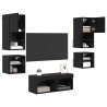 Meubles TV muraux 8 pcs Chêne noir Bois d'ingénierie 630519630519