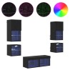 Meubles TV muraux 8 pcs Chêne noir Bois d'ingénierie 630519630519
