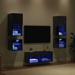 Meubles TV muraux 8 pcs Chêne noir Bois d'ingénierie 630519630519