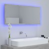 Miroir à LED de salle de bain Gris béton 100x8,5x37cm Acrylique 630521630521
