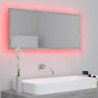 Miroir à LED de salle de bain Gris béton 100x8,5x37cm Acrylique 630521630521