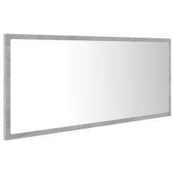 Miroir à LED de salle de bain Gris béton 100x8,5x37cm Acrylique 630521630521