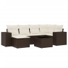 Salon de jardin avec coussins 7 pcs marron résine tressée 630526630526