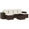 Salon de jardin avec coussins 7 pcs marron résine tressée 630536630536
