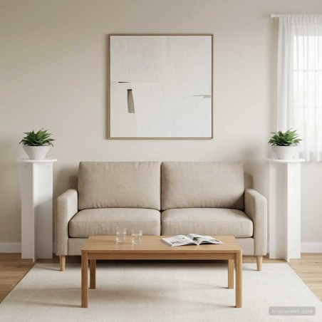 Support de Plante 2 pcs Blanc Ø40 x 100 cm Bois d'ingénierie 630537630537