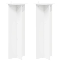Support de Plante 2 pcs Blanc Ø40 x 100 cm Bois d'ingénierie 630537630537