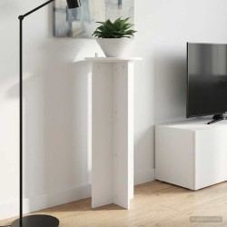 Support de Plante 2 pcs Blanc Ø40 x 100 cm Bois d'ingénierie 630537630537