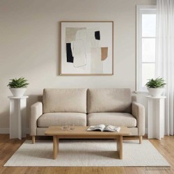 Support de Plante 2 pcs Blanc Ø29,5 x 60 cm Bois d'ingénierie 630538630538