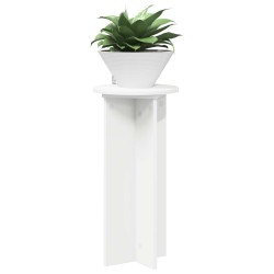 Support de Plante 2 pcs Blanc Ø29,5 x 60 cm Bois d'ingénierie 630538630538