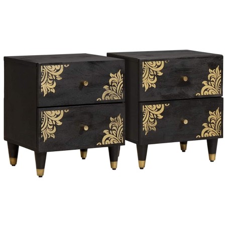 Cabinet de chevet avec tiroir 2 pcs Noir 40 x 33 x 46 cm 630549630549