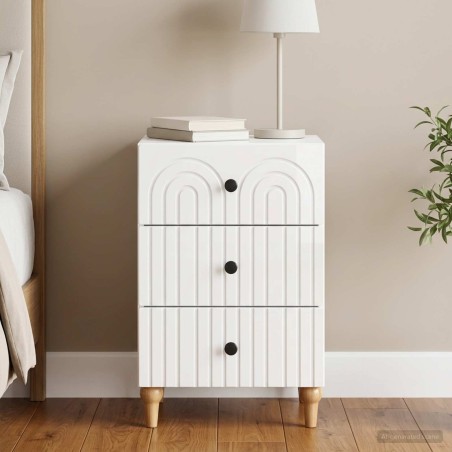 Cabinet de chevet avec tiroir Blanc brillant 43 x 41 x 66,5 cm 630550630550