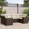 Salon de jardin avec coussins 6 pcs marron résine tressée 630559630559