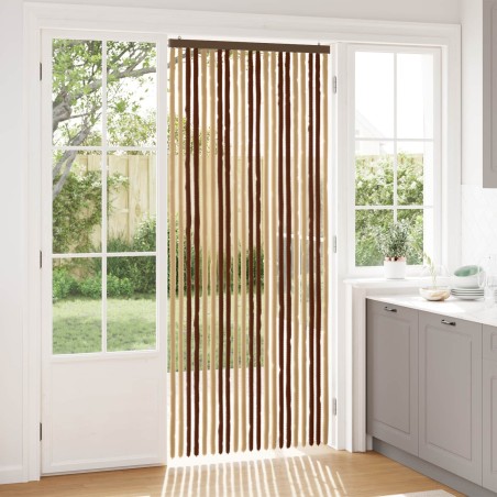 Rideau anti-insectes en chenille Marron et beige 90 x 220 cm 630560630560