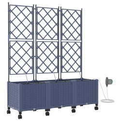 Porte-plante de jardin avec irrigation et roues 3 pc Gris PP 630564630564