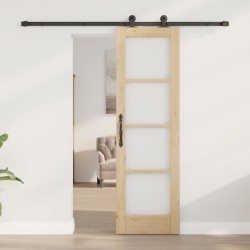 Porte coulissante ORKDAL Naturel et Noir 61 x 198,5 cm 630565630565