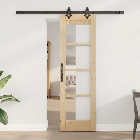 Porte coulissante ORKDAL Naturel et Noir 61 x 198,5 cm 630567630567