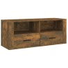 Meuble TV Chêne fumé 100x35x40 cm Bois d'ingénierie 630570630570