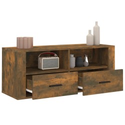 Meuble TV Chêne fumé 100x35x40 cm Bois d'ingénierie 630570630570
