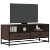 Meuble TV chêne marron 100x34,5x40cm bois d'ingénierie et métal 630571630571