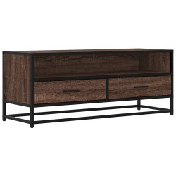 Meuble TV chêne marron 100x34,5x40cm bois d'ingénierie et métal 630571630571