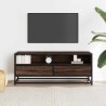 Meuble TV chêne marron 100x34,5x40cm bois d'ingénierie et métal 630571630571