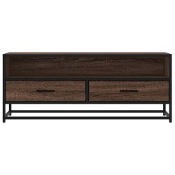 Meuble TV chêne marron 100x34,5x40cm bois d'ingénierie et métal 630571630571