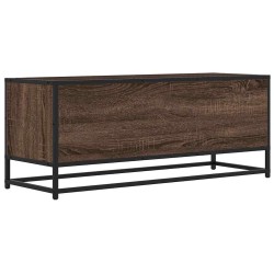 Meuble TV chêne marron 100x34,5x40cm bois d'ingénierie et métal 630571630571