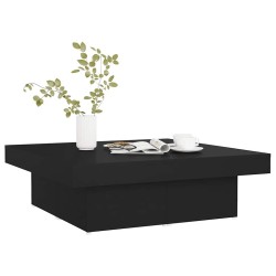 Table basse noir 90x90x28 cm bois d'ingénierie 630575630575