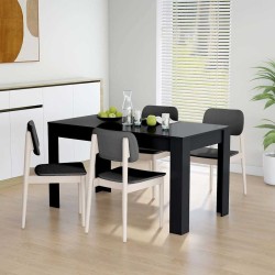 Table à manger Noir 140x74,5x76 cm Bois d'ingénierie 630582630582