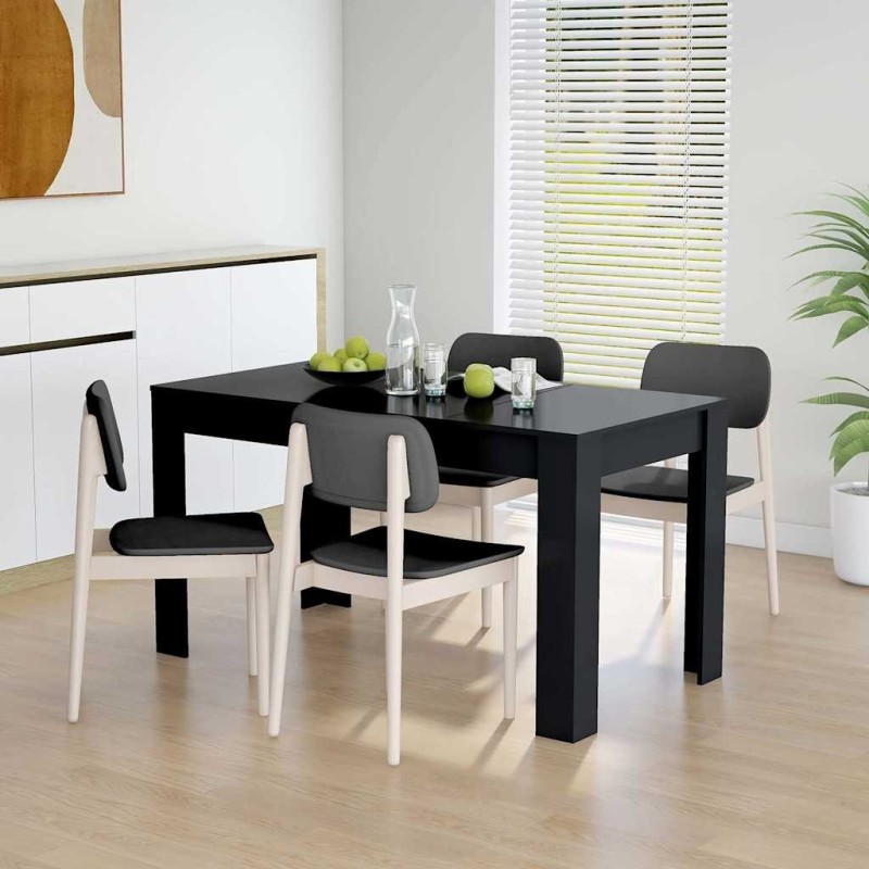 Table à manger Noir 140x74,5x76 cm Bois d'ingénierie 630582630582