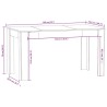 Table à manger Noir 140x74,5x76 cm Bois d'ingénierie 630582630582