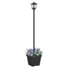 Lampadaire solaire avec pot de fleurs Noir 32 x 32 x 158 cm 630603630603