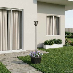 Lampadaire solaire avec pot de fleurs Noir 32 x 32 x 158 cm 630603630603